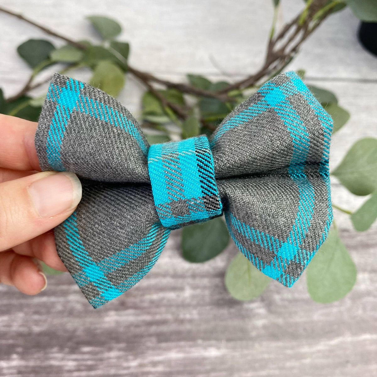 Baxter's Boutique - Bow Tie | Blue And Grey Tartan